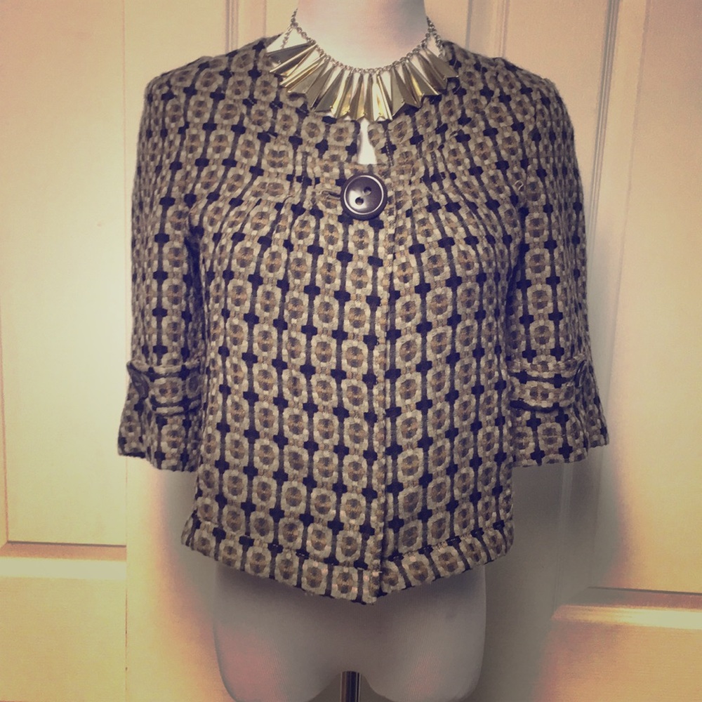 DKNY cropped earth tone blazer